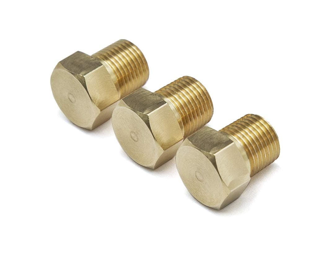 1/8" NPT Brass Internal Hexagonal Blanking Plug - Set of 3 pcs
