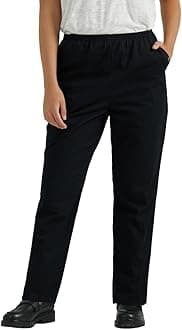 Chic Classic Collection Women's Cotton Pull-on Pant with Elastic Waist