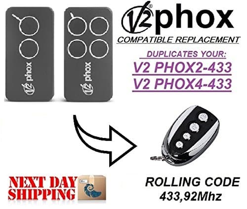 V2 PHOX2, V2 PHOX4 compatible CLONE remote control replacement transmitter, 433,92Mhz rolling code clone!!!