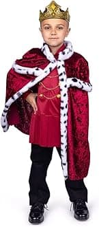 Dress Up America King Costume for Boys King Outfit - Kids King Costume - Regal Prince Costume Set - Boys King Costume - Kids Royal King Outfit
