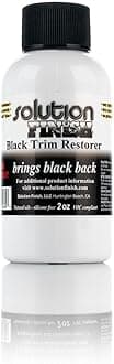 Solution Finish - Black Plastic & Vinyl Trim Restorer - Use for Car and Truck Detailing, No Wet Look, Instantly Revives Color to Trim, Bumpers, Mud Flaps, Etc., Black (2 oz), 11002