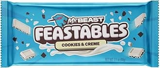 DECADENT FOODS Mr.Beast Feastables Cookies & Creme Crunch White Chocolate Bar Smoothness Delicious Texture Bar 1.24Oz 60Gm New Pack