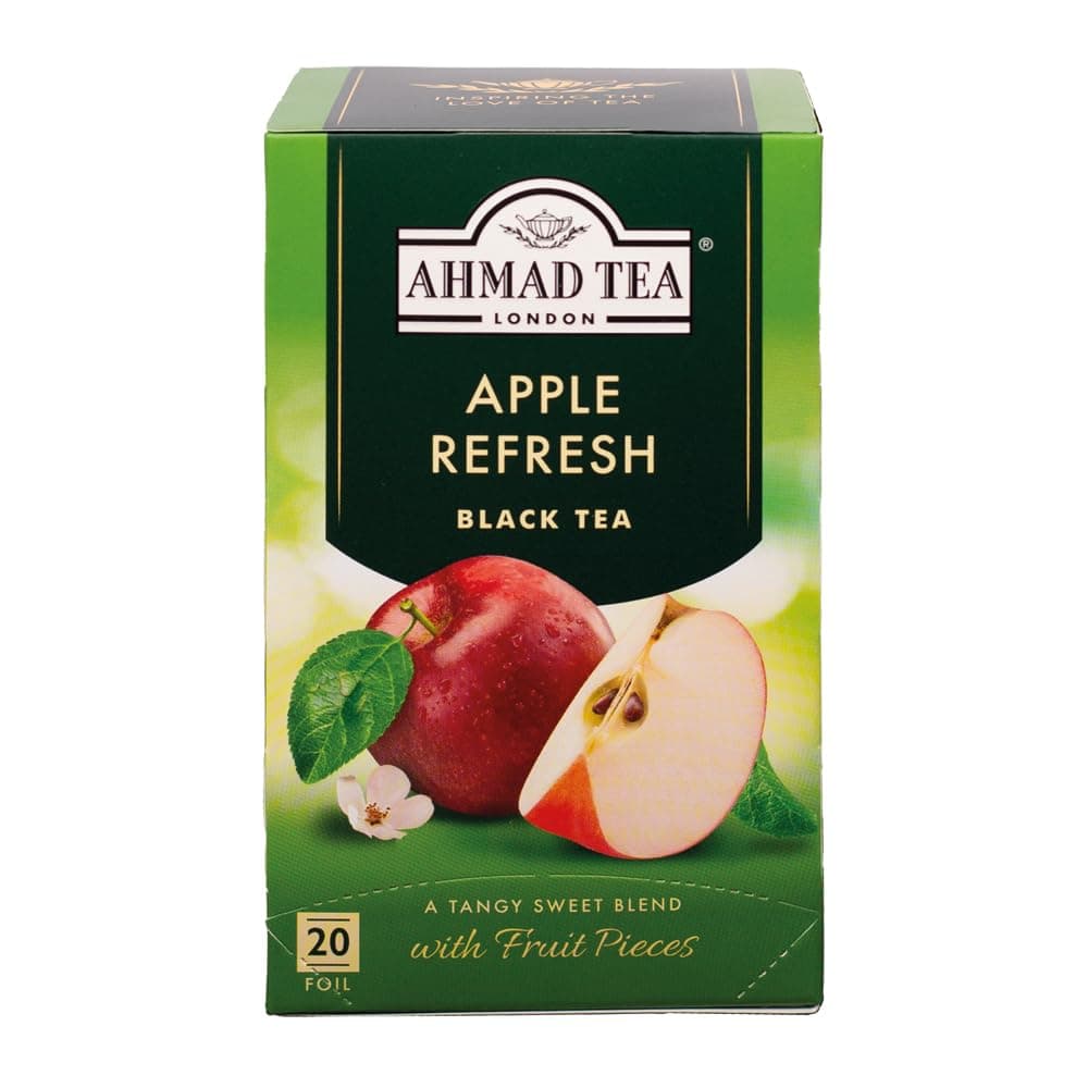 Ahmad Tea Apple Refresh Black Tea, 20-Count Tea Bags (Pack of 6)