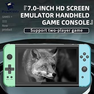 Powkiddy X70 HD Retro Handheld Game Console 7 inch Joystick FC Arcade Simulator Two-Player Battle (64G, Green)