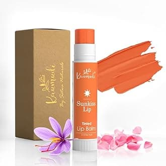 Kaumudi Handmade & 100% Natural 3 In 1 Lip Balm (Lip Tint, Cheek Tint, Eye Shadow) Made With Rose & Saffron Essential Oil, Best For Dry, Damaged & Chapped Lips, Hydrates & Moisturizes (Sunkiss Lip)