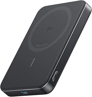 Anker MagGo Power Bank (10,000 mAh, Slim) Qi2 Certified, Wireless Charging, Max Output 15W, MagSafe Compatible, Magnetic Wireless Charging, Compact, Slim, Small, For iPhone 17 / 16 / 15 / 14 / 13 / 12