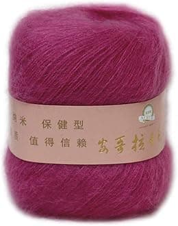 25g/Roll Soft Angora Mohair Yarn for Knitting Crochet Craft Long Wool Knitting Yarn with A Crochet for Garments Scarves Sweater Shawl Hats and DIY Craft Projects