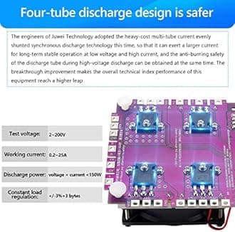 Adjustable Constant Current Electronic Load - 150W USB Electronic Load Battery Capacity Tester USB Resistor Load Multimeter Voltage Current Tester Voltmeter Meter Amperage Reader 0.2-25A 2-200V