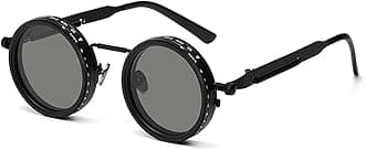 DERAVE Adjustable Tint Polarized Sunglasses, 1-9 Gear ND Filter Round Glasses, Anti-Glare Sun Protection for Beach, Driving