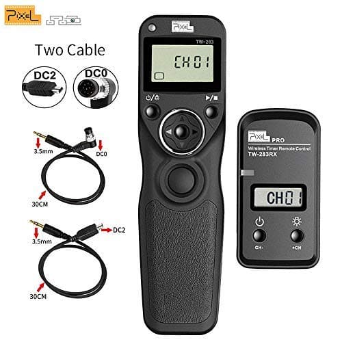 Pixel TW-283 DC0/DC2 LCD Wireless Shutter Release Timer Remote Control for Nikon Z6 Z7 D3100 D3200 D3300 D5000 D5100 D5200 D5300 D5500 D90 D800 Series D810 Series 1D SeriesD7000 D7100 D7200 D600 D610