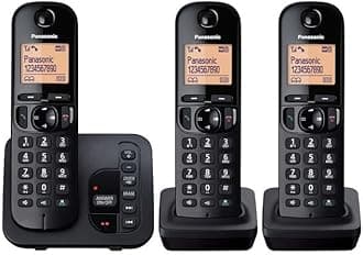 Panasonic Kx-Tgc223Eb Dect Cordless Phone With Answering Machine, Black