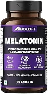 Melatonin 5mg Sleeping Pills with Tagar 250mg and Vitamin B6 Non-Habit Forming Sleep Supplement for Men & Women Melatonin Tablets for Relaxation Sleep Routine & Night-Time Support- 60 Vegetarian Tablets