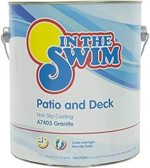 In The Swim Patio and Deck Paint - Taupe -Water Based Acrylic Coating - For Sprayed, Patterned, or Bare Concrete Surfaces -1 Gallon