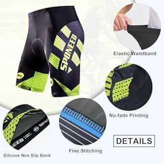 sponeed Men's Cycling Shorts Padded Bicycle Riding Pants Bike Biking Clothes Cycle Wear Tights