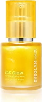SHEGLAM 24K Glow Hair Oil Serum, 10-in-1 Treatment for Frizz Control, Shine & Heat Protection with Almond & Macadamia Oil, for All Hair Types, 1.69 fl oz