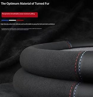 Car Steering Wheel Covers for Volvo XC40,Microfiber Leather Steering Wheel Cover with Badge Emblem Stylish Steering Wheel Protector Wrap Comfort Durability Car Accessories,B2-O type