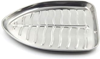 JONTY Heavy Duty Stainless Steel Banana Leaf Shape Dinner Plate Mess Trays for Kids Lunch, Camping, Events & Every Day Use Kitchenware in Various Length Sizes (22 CM)