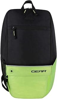 SUPERIOR XL 17L Samll Water Resistant School Bag/Casual 4 Compartment Backpack/College Bag/Sports Bag with Shoe Compartment for Men/Women (Black-Fluroscent Green)