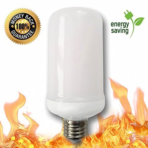 LED Flame Effect Light Bulb- 5W- 150 Lumen - Flame Light Bulbs- Fire Light Bulb- Flicker LED Flaming Bulb - 1 Year Warranty