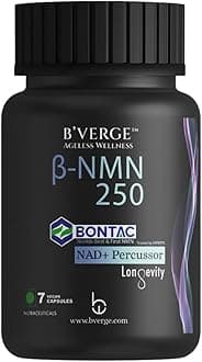BVERGE™ NMN Supplement BONTAC Pro 250 - World's Most Trusted & Trusted by Experts | 100% Purity | Healthy Ageing | Repair Cells | Boost NMN | Enhance Muscle | Neuro Function (250MG 7 Capsules)