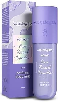 Aqualogica Refresh+ Sun Kissed Vanilla Perfume Body Mist Warm Vanilla Fragrance Long- Lasting Fragrance Double Duty Mist for Hair & Body Non-Irritating & Hydrating Skin Friendly For Men & Women 150 ml