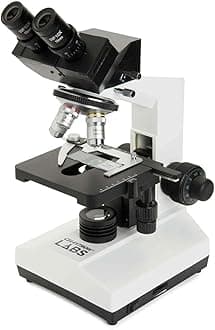 Celestron CB2000C Compound Binocular Microscope w/40x - 2000x Power, Mechanical Stage, 4 Fully Achromatic Targets, Abbe Capacitor, 10x and 20x Eyepiece, Coaxial Focus, 10 Slides, Tri-Color Filter