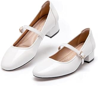 Mary Jane Shoes Low Heels Dress Pumps for Women With Adjustable Ankle Strap - 2 Inch Chunky Heel for Dressy Casual Occasions