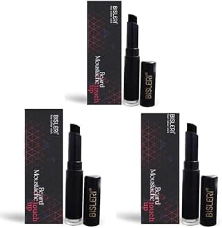 Instant Hair Colour Streaking Stick for Beard| Tru Hair Tone for Men| Natural Black Temporary Beard Colour | Quick Touch-Up Hair Color for Beard, & Mustache | Pack Of 3, 9g Black