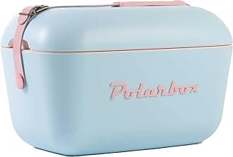 Polarbox Portable Fridge - 20L Mini Refrigerator With Adjustable Handle, Vintage Design, Cork Material - for Beach, Picnic, Camping