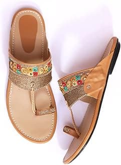 Kolhapuri Chappal for Women Stylish, Flat Fashion Sandals & Ethnic Slippers for Girls