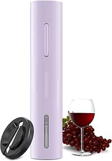 COKUNST Electric Wine Opener, Automatic Battery-Operated Corkscrew with Built-in Foil Cutter for Party Home Kitchen Wedding Purple