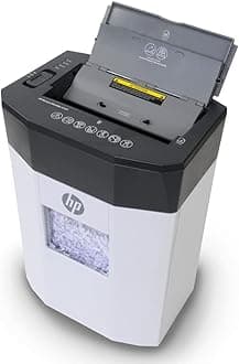 HP AF809 Microcut Shredder. Small Size Perfect for Home Office use. Autofeed 80 Pages & 9 Manual, Paper, Staples, and Credit Cards, Professional Grade, Maximum Security Shredding.