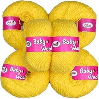 100% Acrylic Wool Kacha Pila (10 pc) Baby Soft 4 ply Wool Ball Hand Knitting Wool/Art Craft Soft Crochet Hook Yarn, Needle Knitting Yarn Thread Dye O T U VV