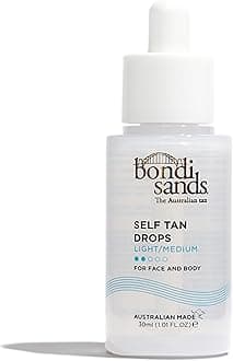 Self Tan Drops - Light/Medium 30mL | Customisable Glow | Suitable for Sensitive Skin | Vegan + Cruelty Free|30ml/1.01 FL OZ