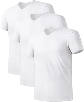 Men's Undershirt Short Sleeves Bamboo Cool Fresh T Shirts Breathable Moisture-Wicking Soft Vest Tees for Men Fit Classic Top 3-Pack