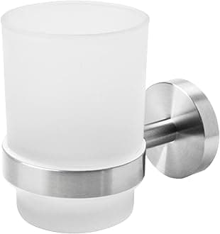 Stainless Steel Toothbrush Storage Frosted Toothbrush Holder Cup Large Toothbrush Holder Wall Mounted Adhesive or Screws Wall Mounted Toothbrush Holders