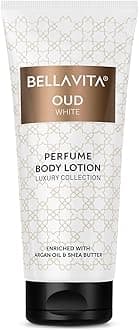 OUD WHITE Perfume Body Lotion for Nourishing, Hydrating, Soft, Supple,Healthy Skin with Argan Oil and Shea Butter 200 Ml