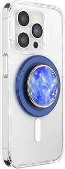 PopSockets Round Phone Grip Compatible with MagSafe, Adapter Ring Included, Phone Holder, Wireless Charging Compatible - Celestial Resin