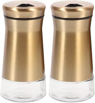2-Pack Stainless Steel Salt and Pepper Shakers with Adjustable Pour Holes - Spice Dispenser for Himalayan Salt, Table Salt, White and Black Pepper