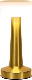 Gold Cordless Table Lamp with Touch Control,2800mAH Rechargeable Battery Operated Desk Lamp,3 Color Dimmable Small Portable Bedside Lamps for Bedroom Dining Room Patio Restaurant Bar Hotel