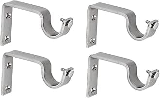 Z L Enterprises Curtain Brackets Stainless Steel Curtain Accessories for Home Curtain Support Rod Brackets Clamps Holders Hooks Pack of 4 Pieces, Silver