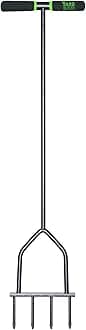 Yard Butler IM-7C Spike Grass Aerator - Lawn Care Tool for Aerating - Long-Handled - Power-Coated Steel Construction - Comfortable Cushioned Handles Garden Tool - Easy to Use