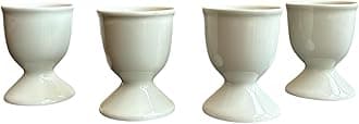 Mirakii White Porcelain Egg Cup Set of 4, for Hard & Soft Boiled Eggs or Snacks (4)