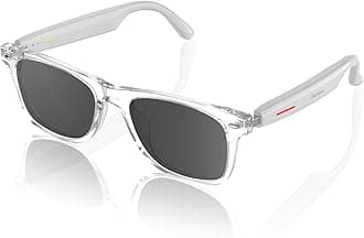 Smart Bluetooth Sunglasses - Audio Sunglasses for Men & Women, Touch Control, Outdoor UV Protection and Voice Control, Hands-Free Calls (Black Lens)