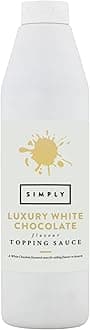 Simply Luxury White Chocolate Topping Sauce, Ready to Use Dessert Sauce for Ice Cream, Waffles, Pancakes, Coffee & Milkshakes (1 kg)