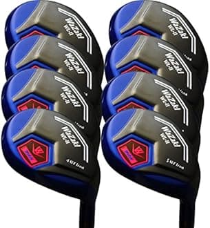 Japan WaZaki Black Oil Finish WL-IIs 4-SW Mx Steel Hybrid Irons Golf Club Set with Headcover