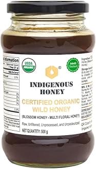 Raw Organic Honey NMR Tested NPOP Organic Certified Pure Natural Unprocessed Original Honey - 530 g Glass Jar (Pack of 1)