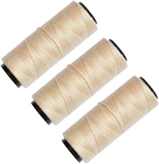 3 Rolls Sewing Thread for Hair Weave Bundles, Hair Extensions, Sewing Hair Weft, Making Wig DIY Weaving Thread (Beige)