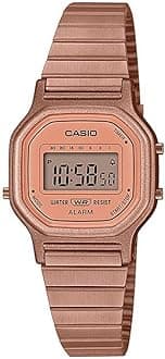 Ladies 26.00mm Quartz Watch with Rose Digital dial and Rose Gold Metal Bracelet Strap LA-11WR-5AEF