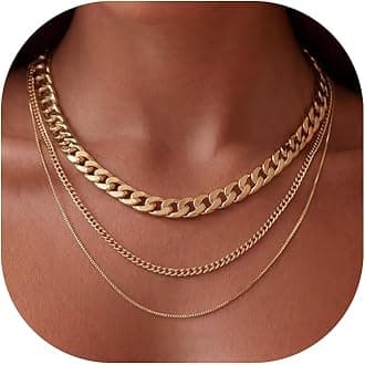 Freekiss Women's Layered Necklace Set - 3 Piece Dainty Gold Jewelry for Everyday Stacking | 14K Gold Plated Snake Chain, Rope Chain, Cuban Chain | Adjustable Length 14-18.5 Inch | Gift Ready
